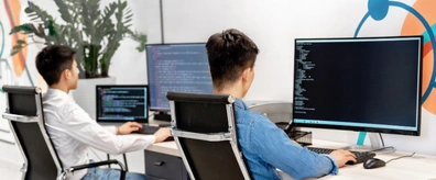 Developer writing backend code on a dark screen